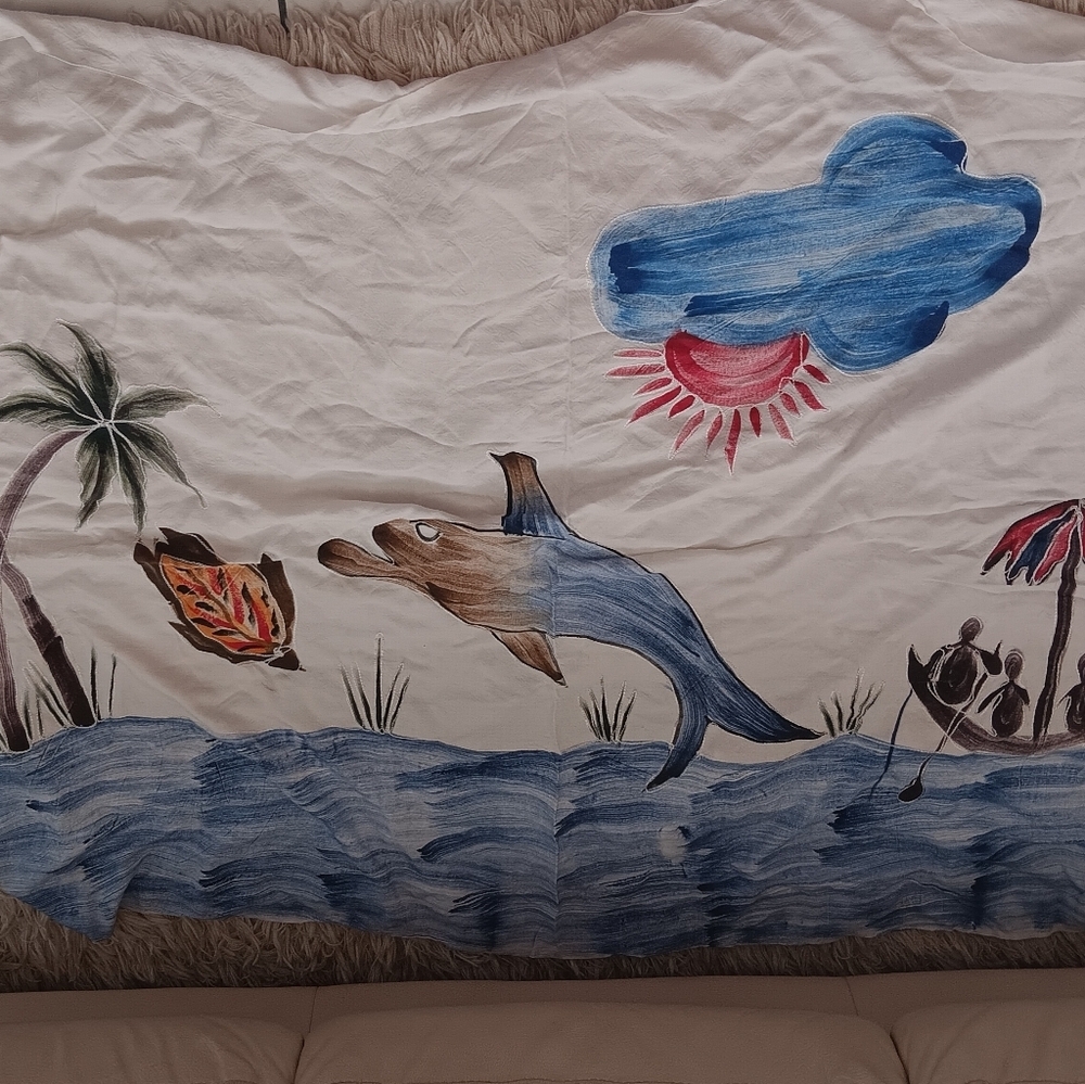 Miss Floriana Shawl, Sarong, Skirt Dolphin Beach Scene - Picture 7 of 7
